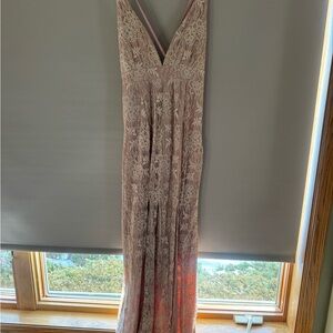 Lulu's Blush Lace Maxi Dress